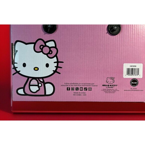 Pink Hello Kitty -10 inch Wall Clock by Sanrio -New in Box - Picture 4 of 5